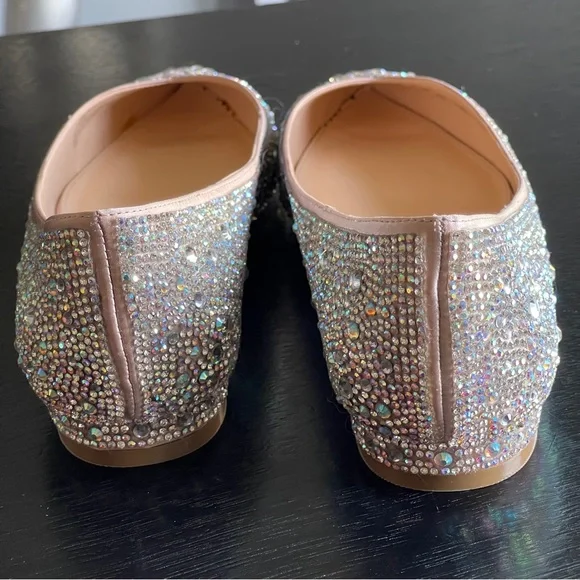 BETSEY JOHNSON Nude Rhinestone Flats Shoes - Picture 10 of 12